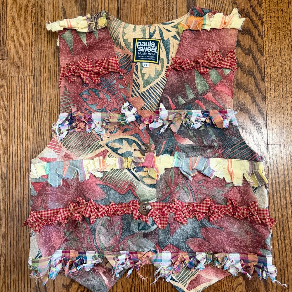 Paula Sweet Vintage Muslin Mink 80s 90s Vest Size Small